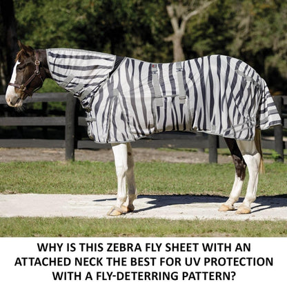 Schneiders Soft Interlock Mesh II Zebra Horse Fly Sheets | Striking Zebra Pattern for Fly