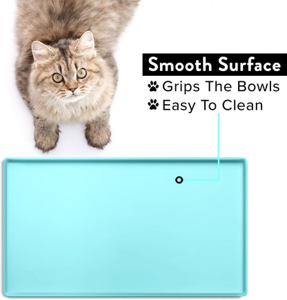 CatGuru Cat Food Mat, Small & Large Pet Feedingd Mat, 100% Waterproof Cat Mats for Food and Water