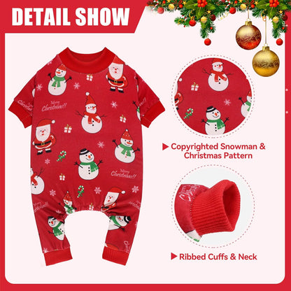Dog Christmas Pajamas Snowman Pet Clothes Costumes Pjs Stretchy Funny Pet Costumes Outfit Dog