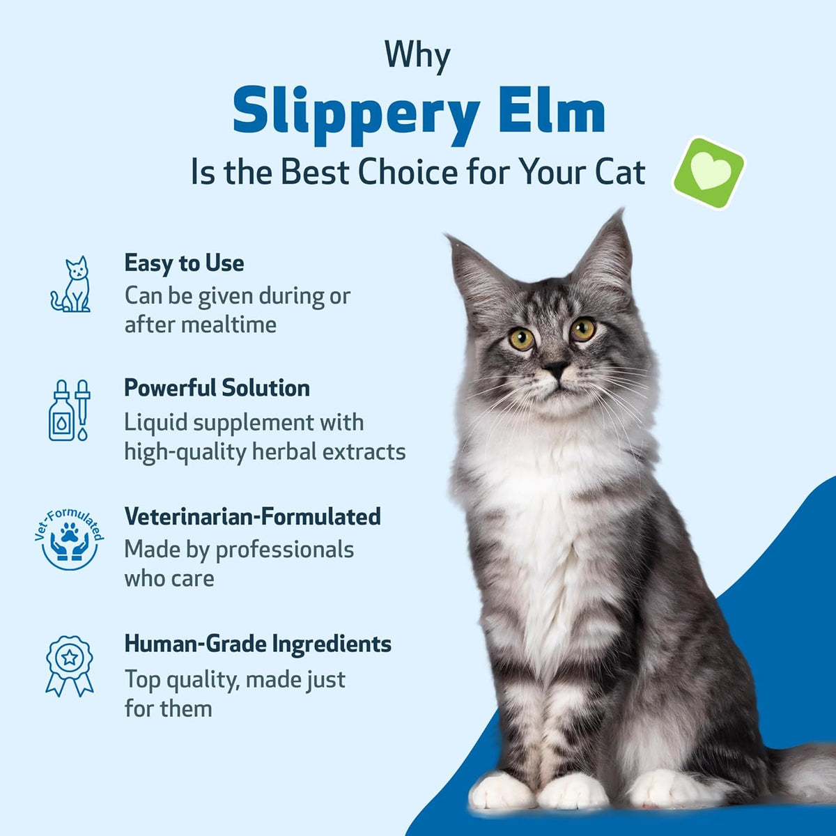 Pet Wellbeing Slippery Elm for Cats - Organic Herb, Supports Healthy Digestive Tract, Gut Lining