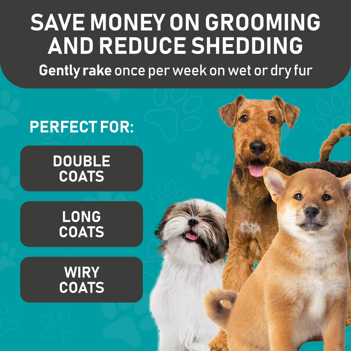 Maxpower Planet Pet Grooming Brush and 2X Grooming Gloves Combo - Double Sided Dematting