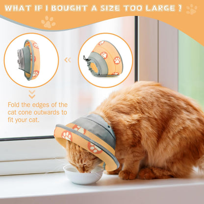 Cat Cone Collar Soft to Stop Licking After Surgery Cat Recovery Collar for Small Large Cats