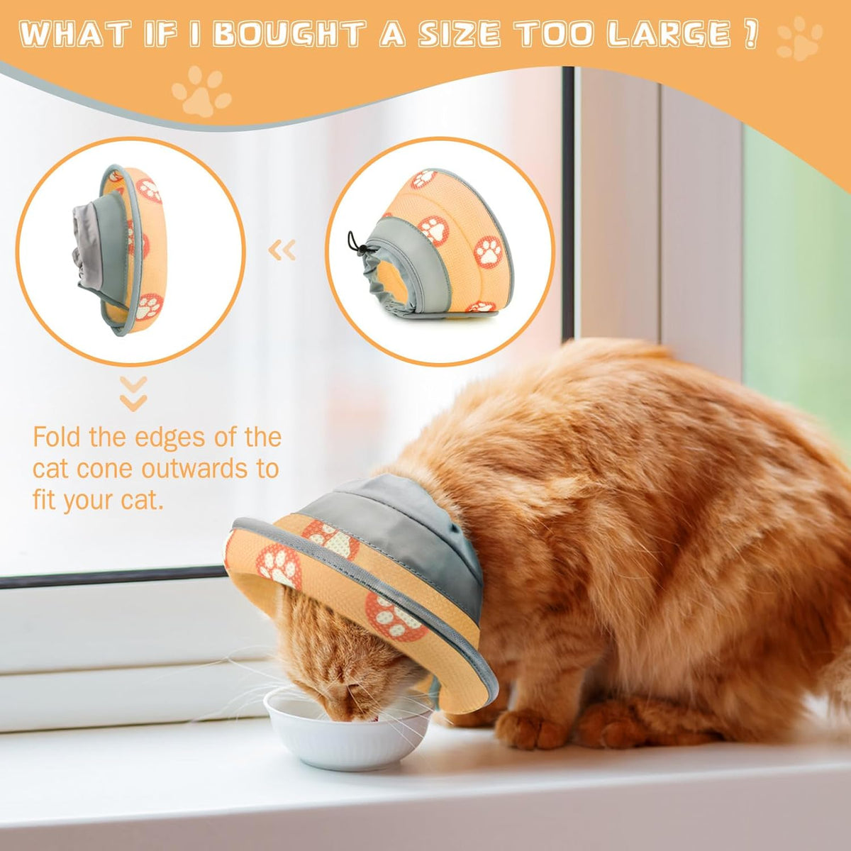 Cat Cone Collar Soft to Stop Licking After Surgery Cat Recovery Collar for Small Large Cats