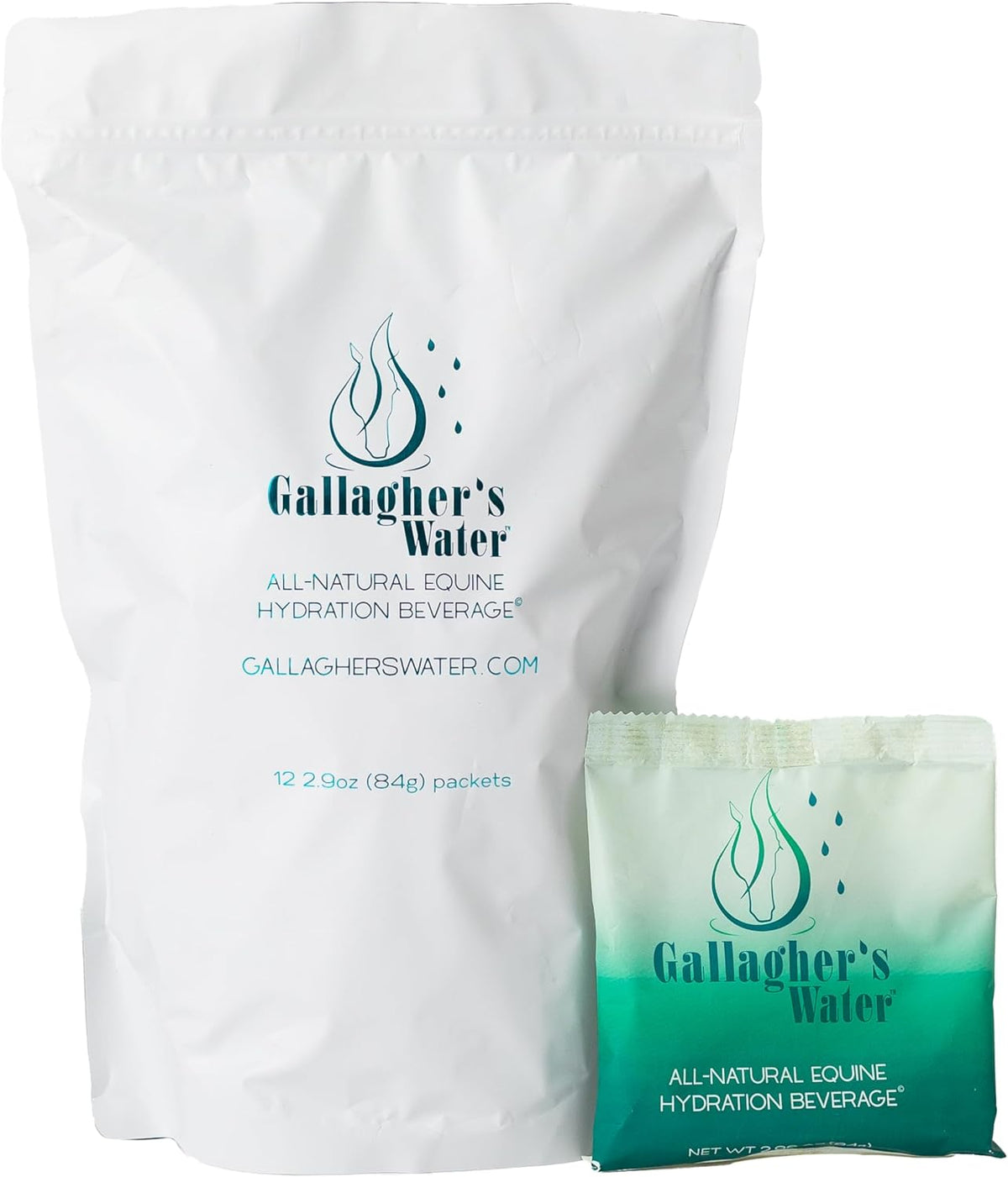 Gallagher's Water 12 Pack All-Natural Equine Hydration Treat - Enhancement Powder Mix Horse Drink