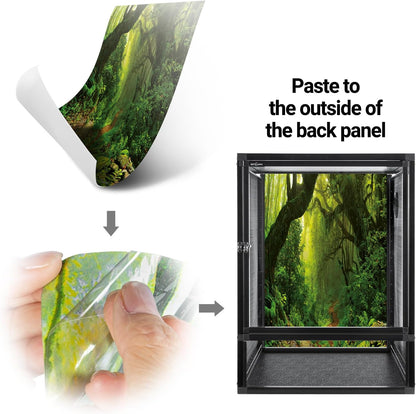 REPTI ZOO 18" x 18" x 24" Front Opening Chameleon Cage with 3-Sided Metal Mesh, 34 Gallon Screen