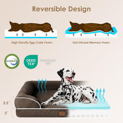 EHEYCIGA Orthopedic Dog Beds for Extra Large Dogs, Waterproof Memory Foam XL Dog Bed with Sides