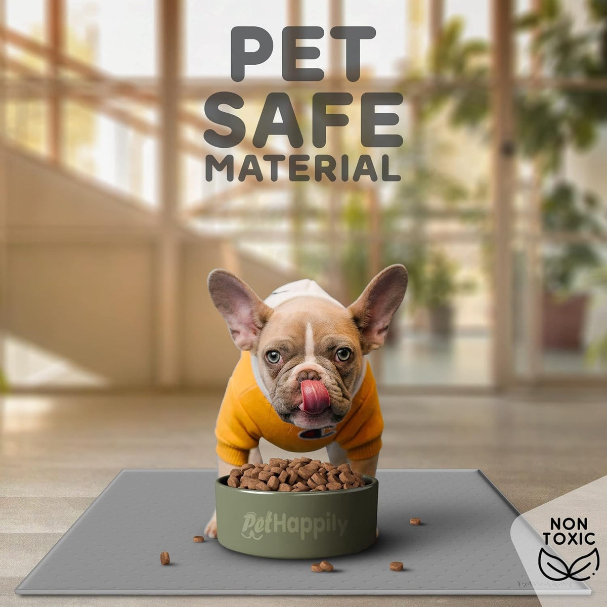 Dog Food Mat - 24x15 Raised Edges Dogs Mat for Food and Water Prevent Spill, Waterproof Cat Food