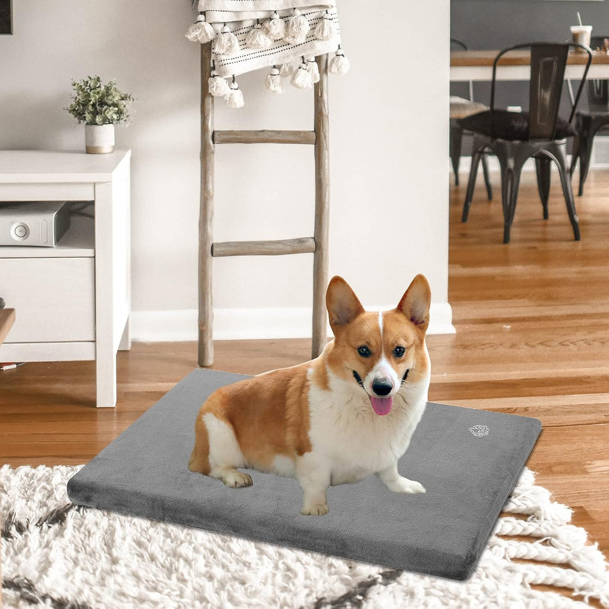 EMPSIGN Stylish Dog Bed Mat Dog Crate Pad Mattress Reversible (Cool & Warm), Water Proof Linings