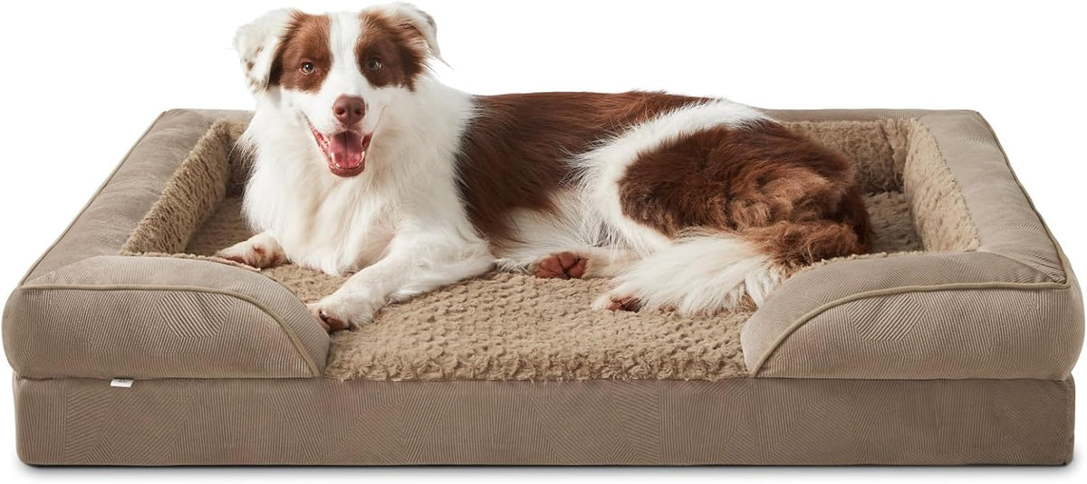 INVENHO Orthopedic Large Dog Bed, Washable Waterproof, Egg-Crate Foam Dog Couch Bed with Washable