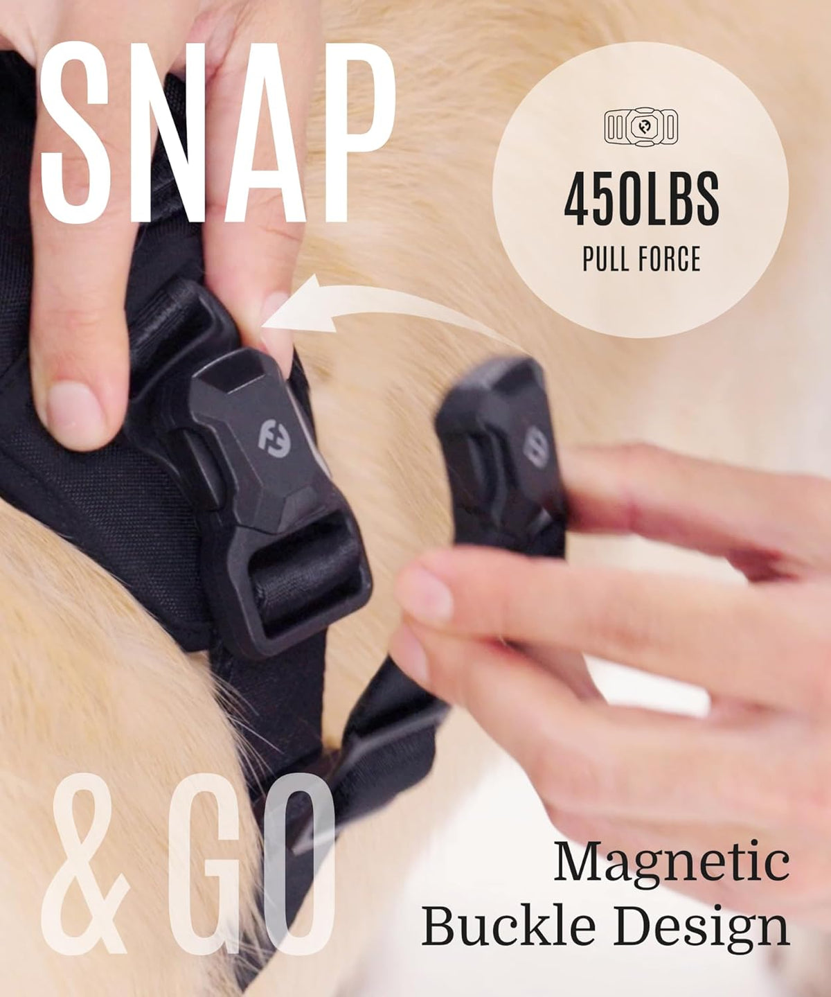 2025 New Edition, Fei & Eve MagEase Dog Harness - 3-Second Magnetic Buckles | 3-Point No-Pull