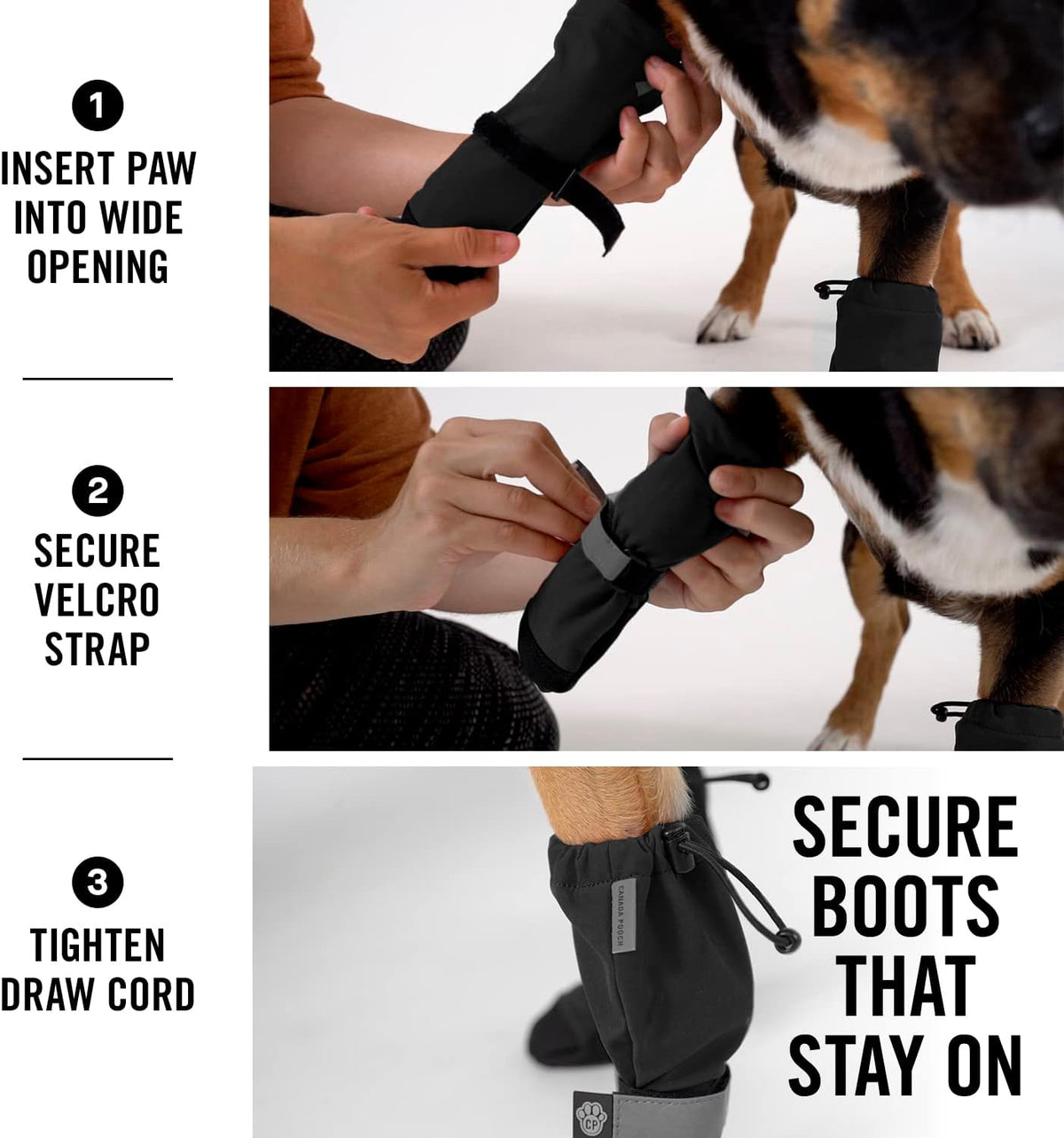 Canada Pooch Dog Winter Boots - Paw Protection, Anti-Slip Dog Shoes with Reflective Strap, Easy On