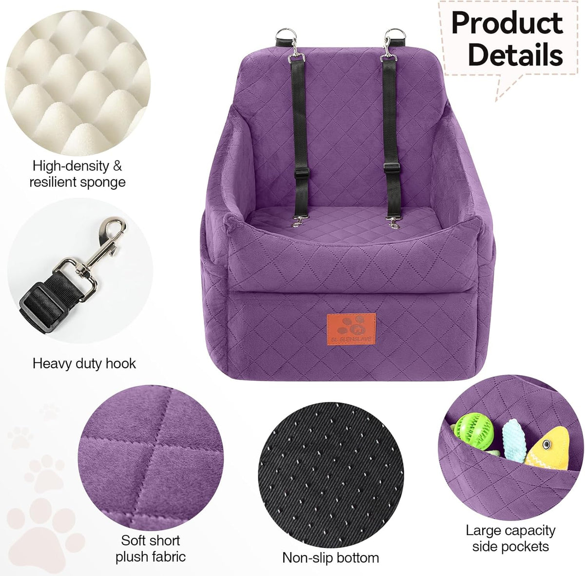 Dog Car Seat for Small/Medium Dogs, Dog Booster Car Seats with Thick Cushion for Dogs Under 35lbs