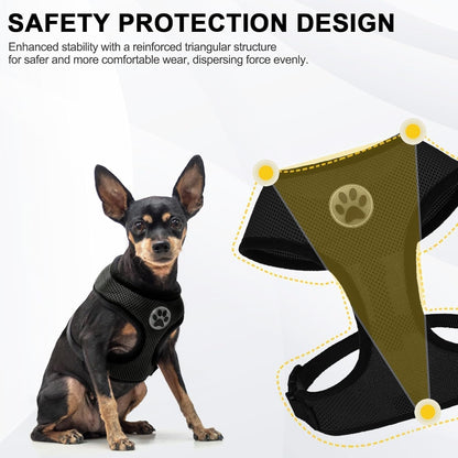 BINGPET Small Dog Harness - Breathable Mesh Puppy Cat Harnesses - No Pull Adjustable Dog Harness