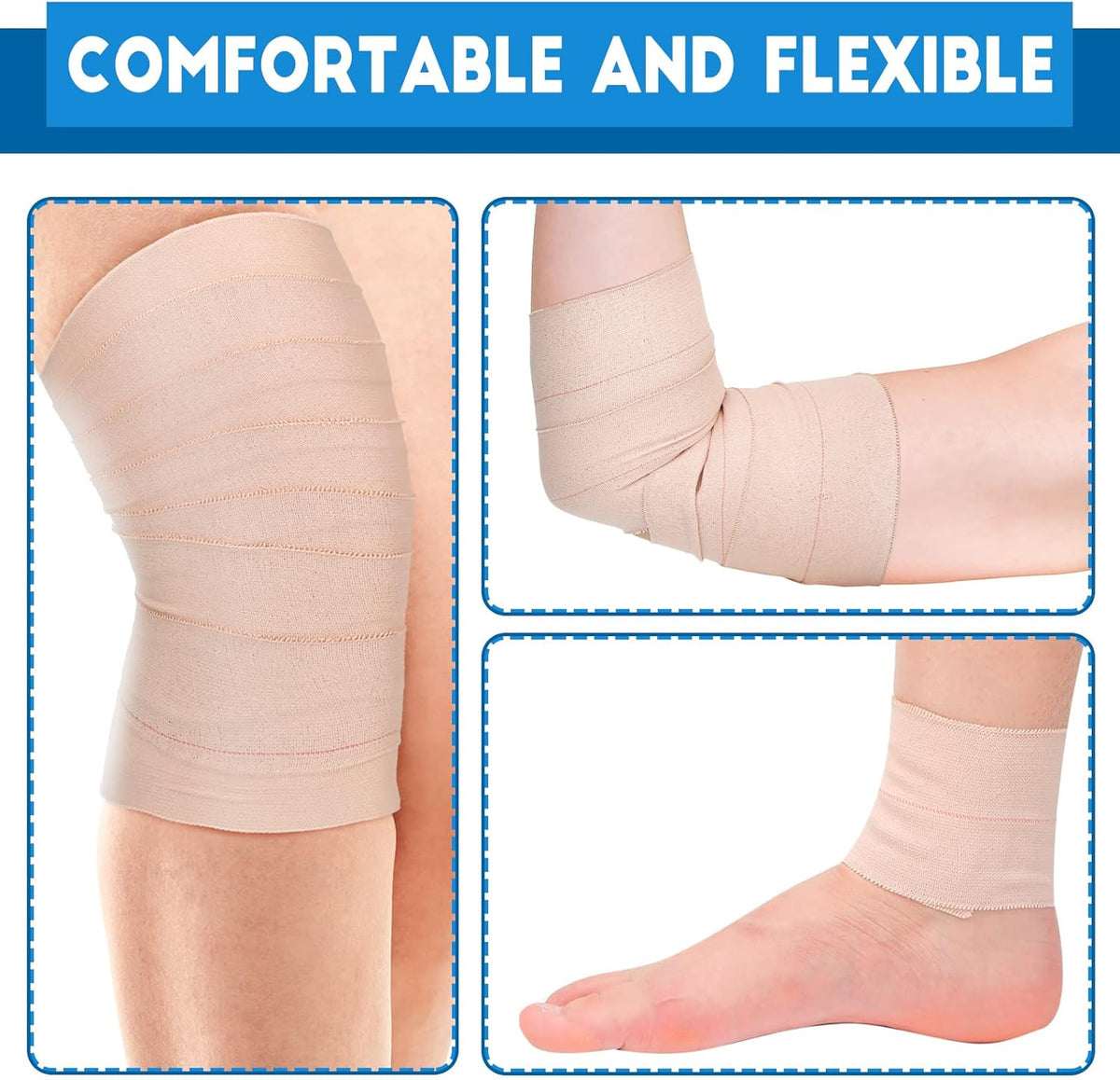 Nuanchu 16 Rolls Elastic Adhesive Bandage Tape Self Adherent Cohesive Flexible Stretch Elastic