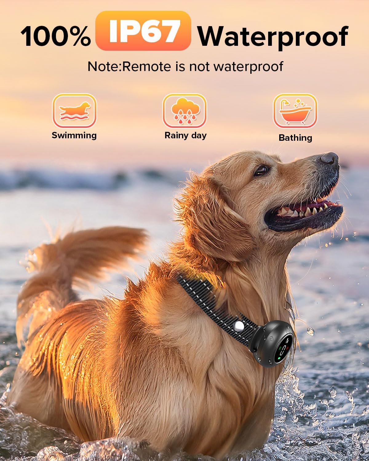 XDX 2-in-1 Dog Shock Collar & Bark Collar – 3300FT Dog Training Collar with Remote, Automatic