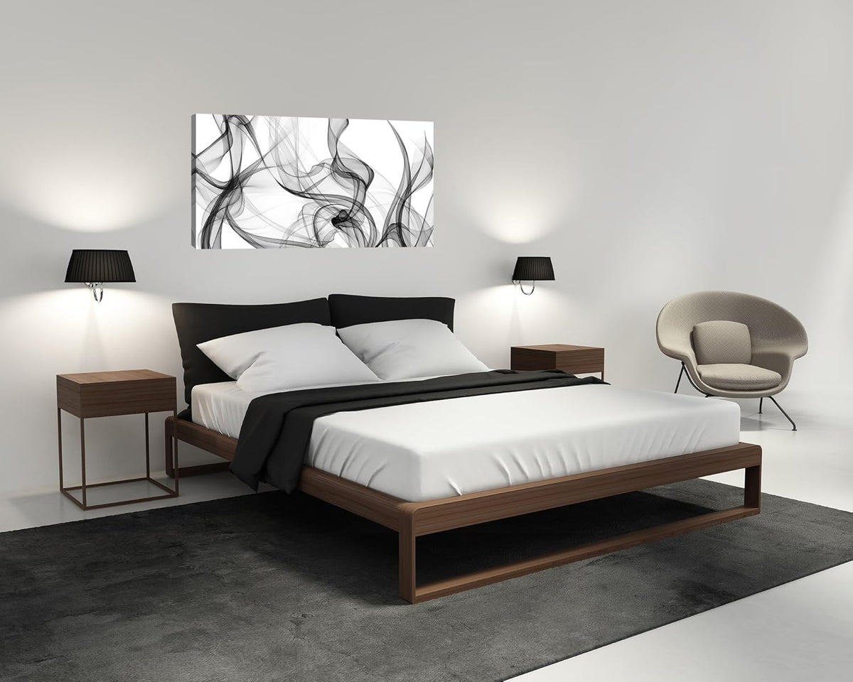 XXMWallArt FC3850 Abstract Wall Art Light Streak Black and White Abstract Line Canvas Wall Art for