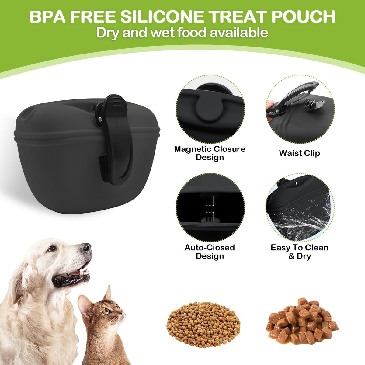 JIURUN Dog Treat Bag - Dog Training Treat Bag, Treat pouchs for Pet Training with Dog Treat Bag