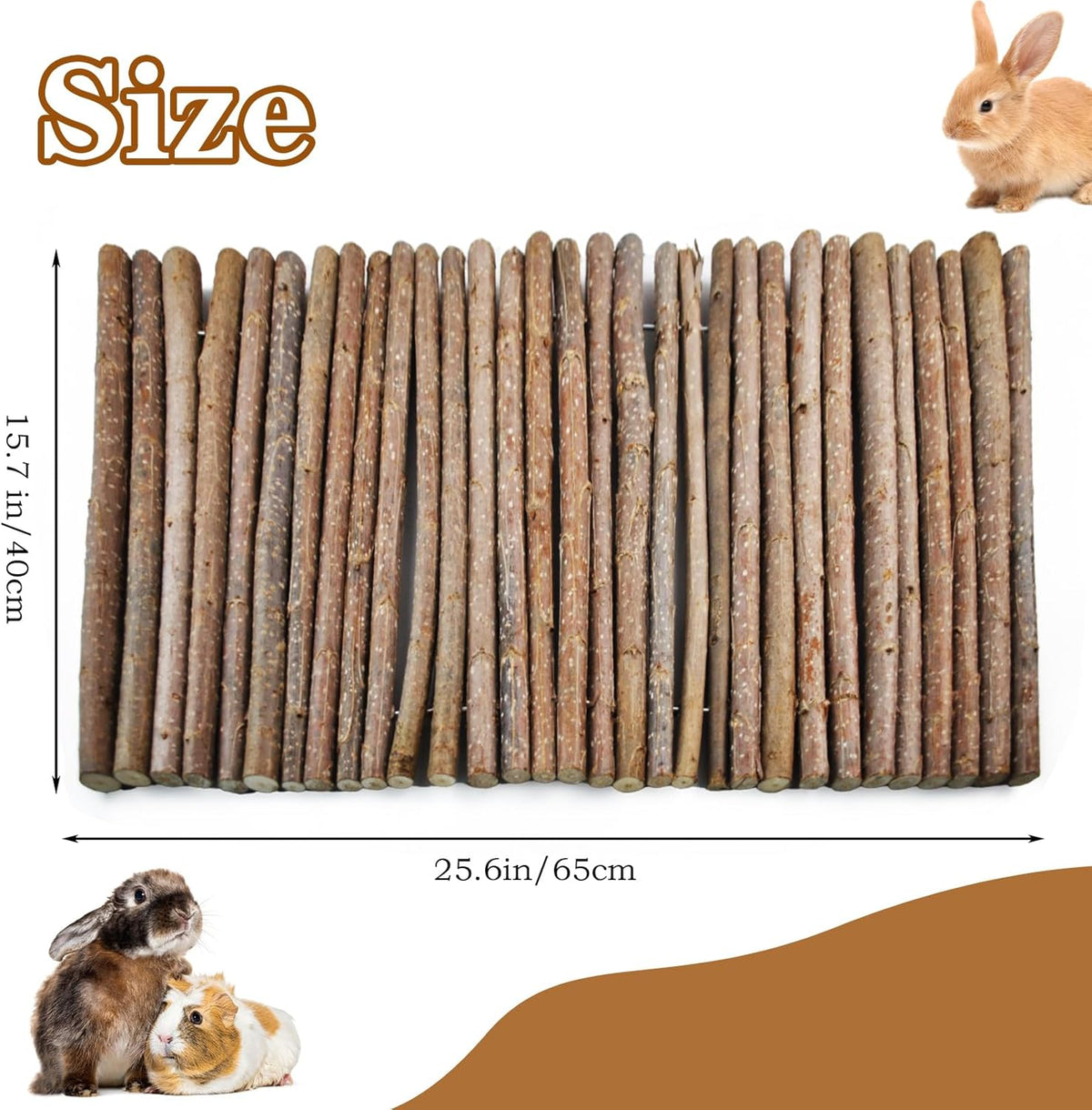 kathson Rabbit Bridge Wooden Hamster Climbing Tunnel Bunny Extra Large Ladder Wood Flexible Hideout
