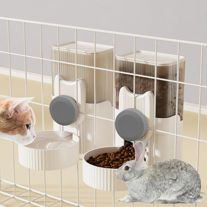 kathson Rabbit Gravity Auto Feeder Set 35oz Hanging Automatic Food Water Dispenser Cage Automatic