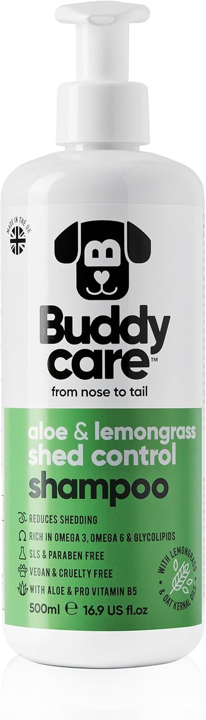 shed Control Dog Shampoo by Buddycare | Dry Skin & Itchy Skin Relief for Smelly Dogs | Deep