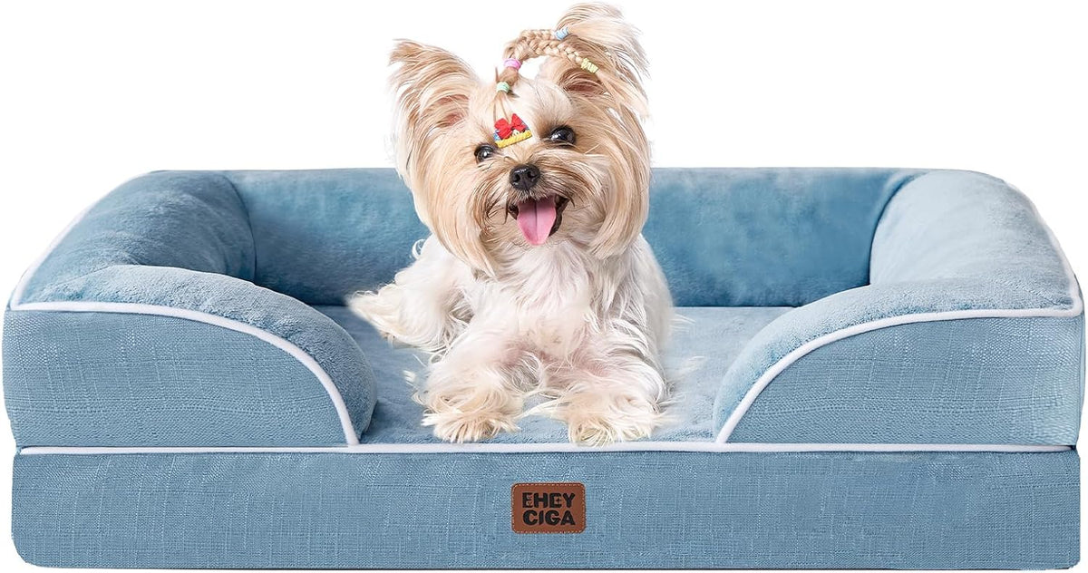 EHEYCIGA Orthopedic Dog Bed for Small Dogs, Waterproof Memory Foam Small Dog Beds with Sides