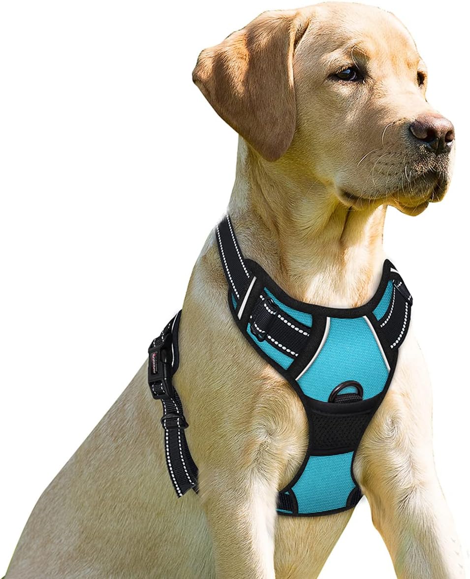 BARKBAY No Pull Dog Harness Front Clip Heavy Duty Reflective Easy Control Handle for Large Dog