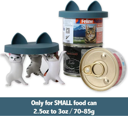 OHMO 3 Pack Small Cat Food Can Lids, Silicone Pet Food Can Lids Covers for 3 oz 2.5 oz Cat Food