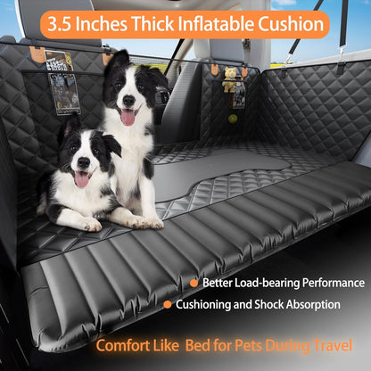 Car Back Seat Pet Cover for Dogs Back Seats Protector, Soft Inflatable Cushion Backseat Extender