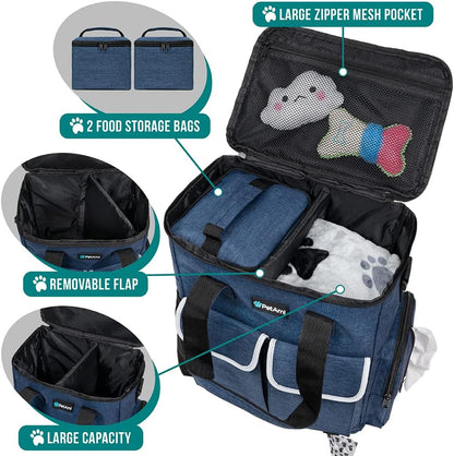 PetAmi Dog Travel Bag Pet Supplies Accessories Organizer for Traveling, Camping, Weekend; Cat Pet