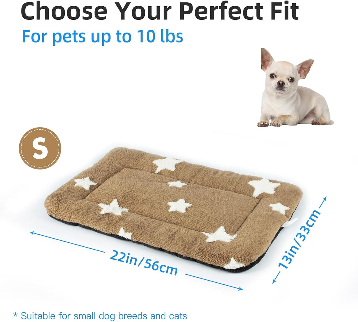 Mora Pets Cat Bed for Indoor Cats Washable Dog Crate Pad Cute Star Dog Bed Mat for Small Dogs Pet