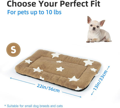 Mora Pets Cat Bed for Indoor Cats Washable Dog Crate Pad Cute Star Dog Bed Mat for Small Dogs Pet
