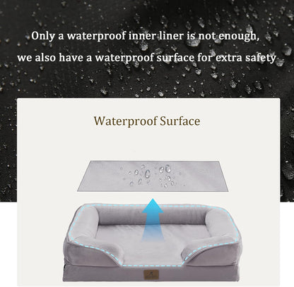 Bedfolks Orthopedic Dog Bed, Waterproof Dog Sofa Bed for Large Dogs, Egg Foam Pet Couch Bed with