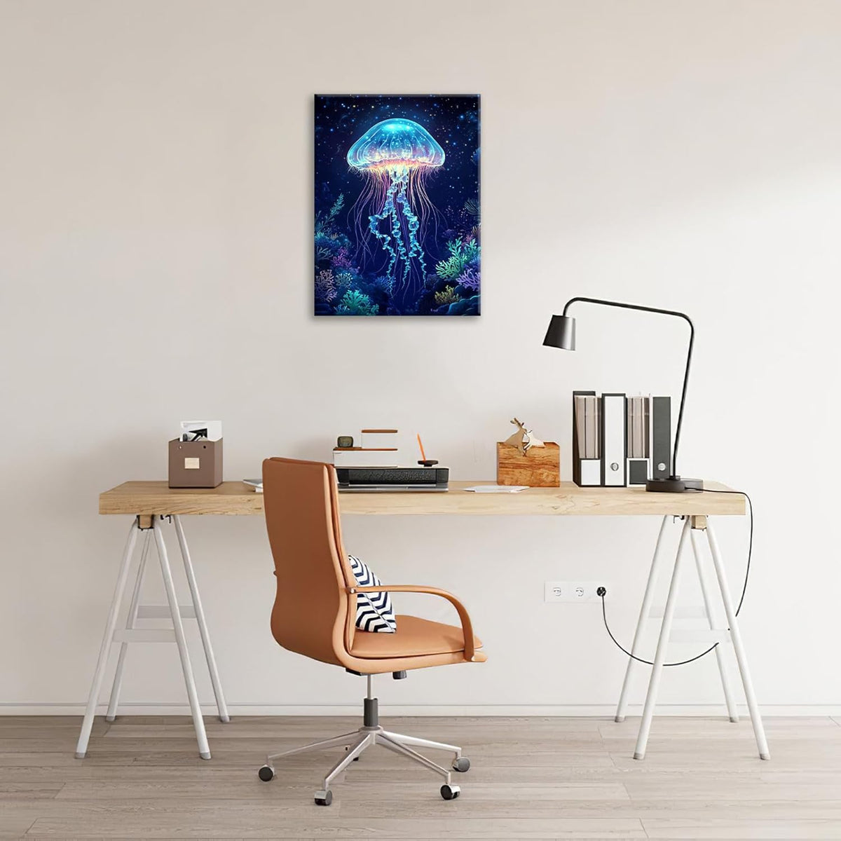 Ocean Jellyfish Wall Art Canvas Coral Fish Wall Decor Prints Framed Painting Underwater Pictures