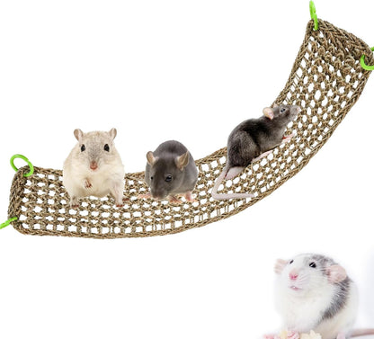 Rat Climbing Toys, 39 x 7 inch Small Animals Seagrass Mat Toy, Cat Climbing Toys, Natural Seagrass