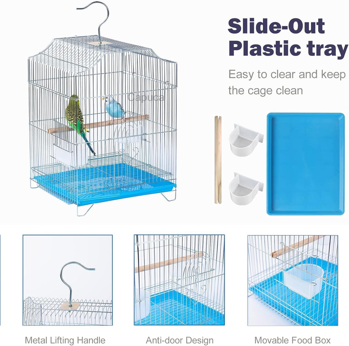 Small Bird Travel Cage-Lightweight Small Birds Starter Kit with Birdcages and Accessories Great for