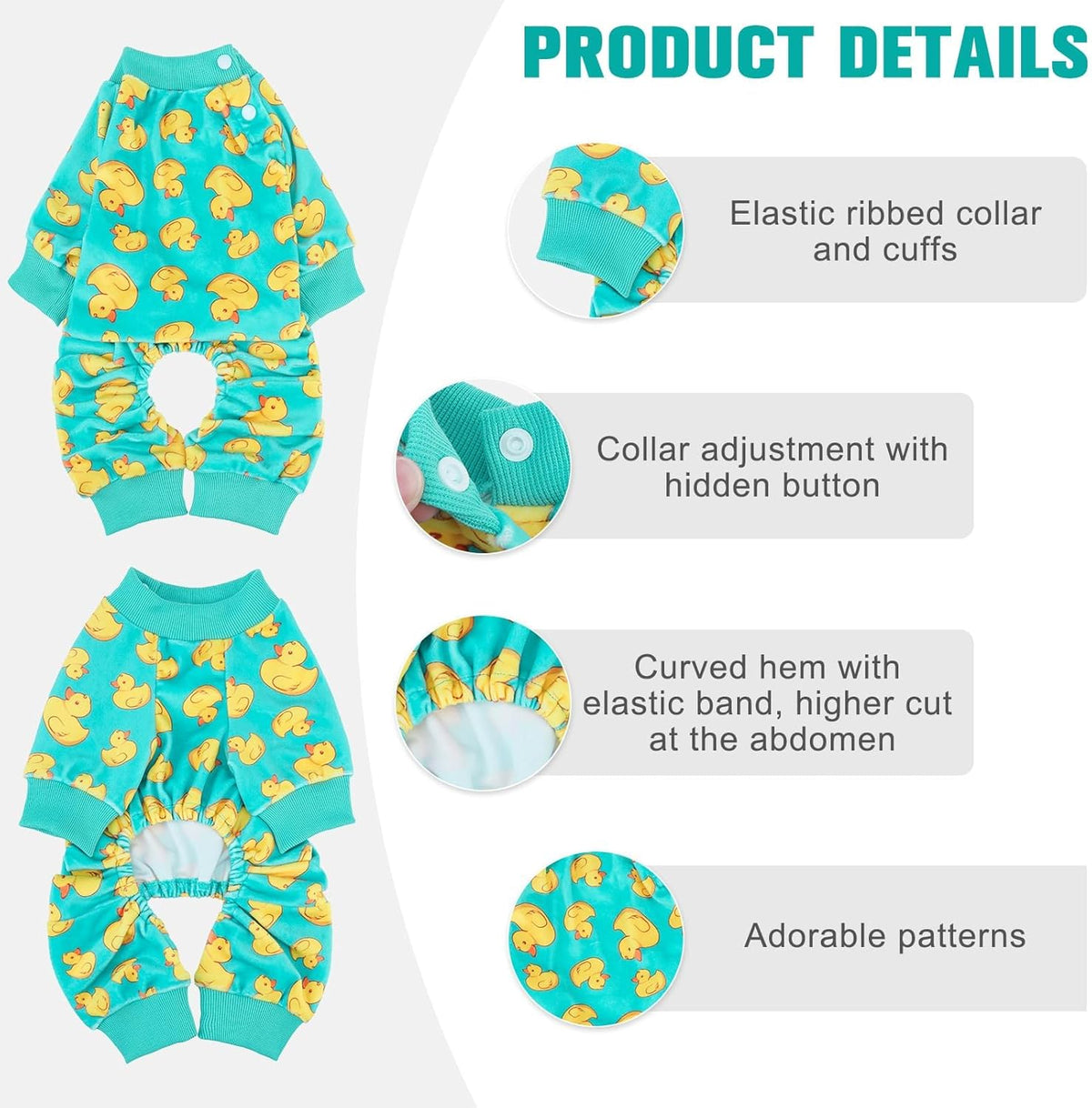 BEAUTYZOO Dog Pajamas Small Sized Dog, Summer Doggie Pajamas for Boy Girl, Soft Strechy Cotton