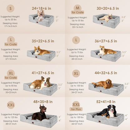 EHEYCIGA Orthopedic Dog Beds for Extra Large Dogs 44x32Inch, Waterproof Memory Foam XL Pet Bed with