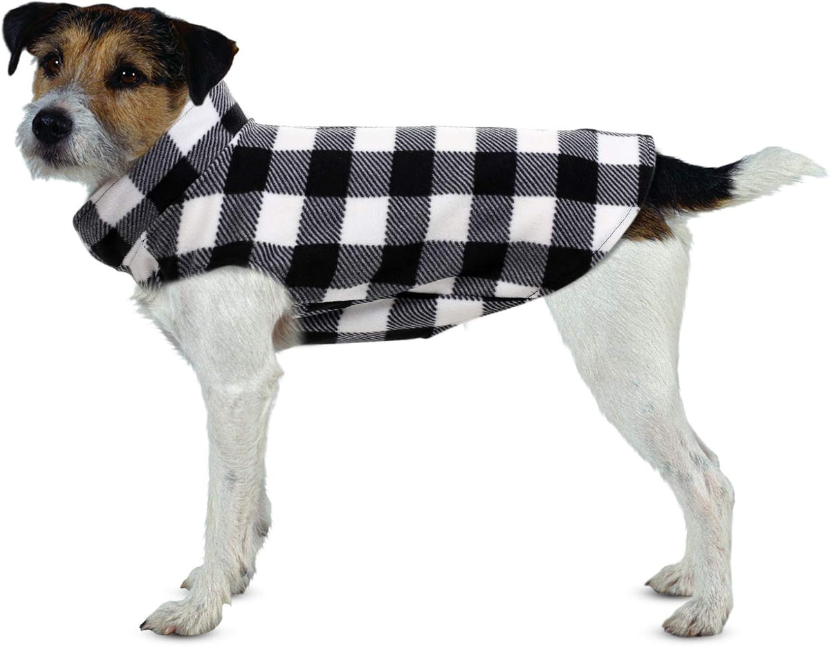 ASENKU Dog Sweater, Plaid Dogs Fleece Vest, Soft Comfortable Pet Pajamas, Warm Winter Puppy Shirt