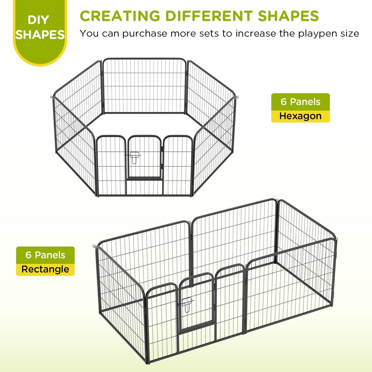 BestPet | Dog Playpen | 24 Inch, 6 Panels | Heavy Duty Metal Pet Exercise Pen | Indoor Outdoor