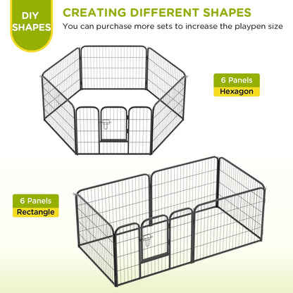 BestPet | Dog Playpen | 24 Inch, 6 Panels | Heavy Duty Metal Pet Exercise Pen | Indoor Outdoor
