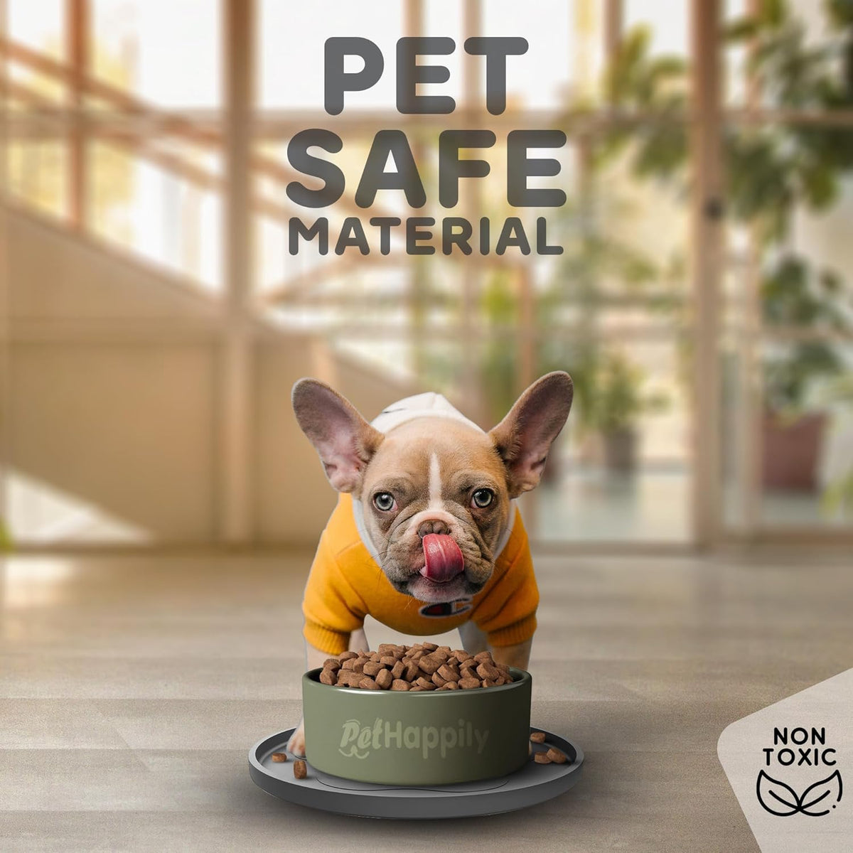 Dog Food Mat Round 10" - Raised Edges Dogs Mat for Food and Water Prevent Spill, Waterproof Cat