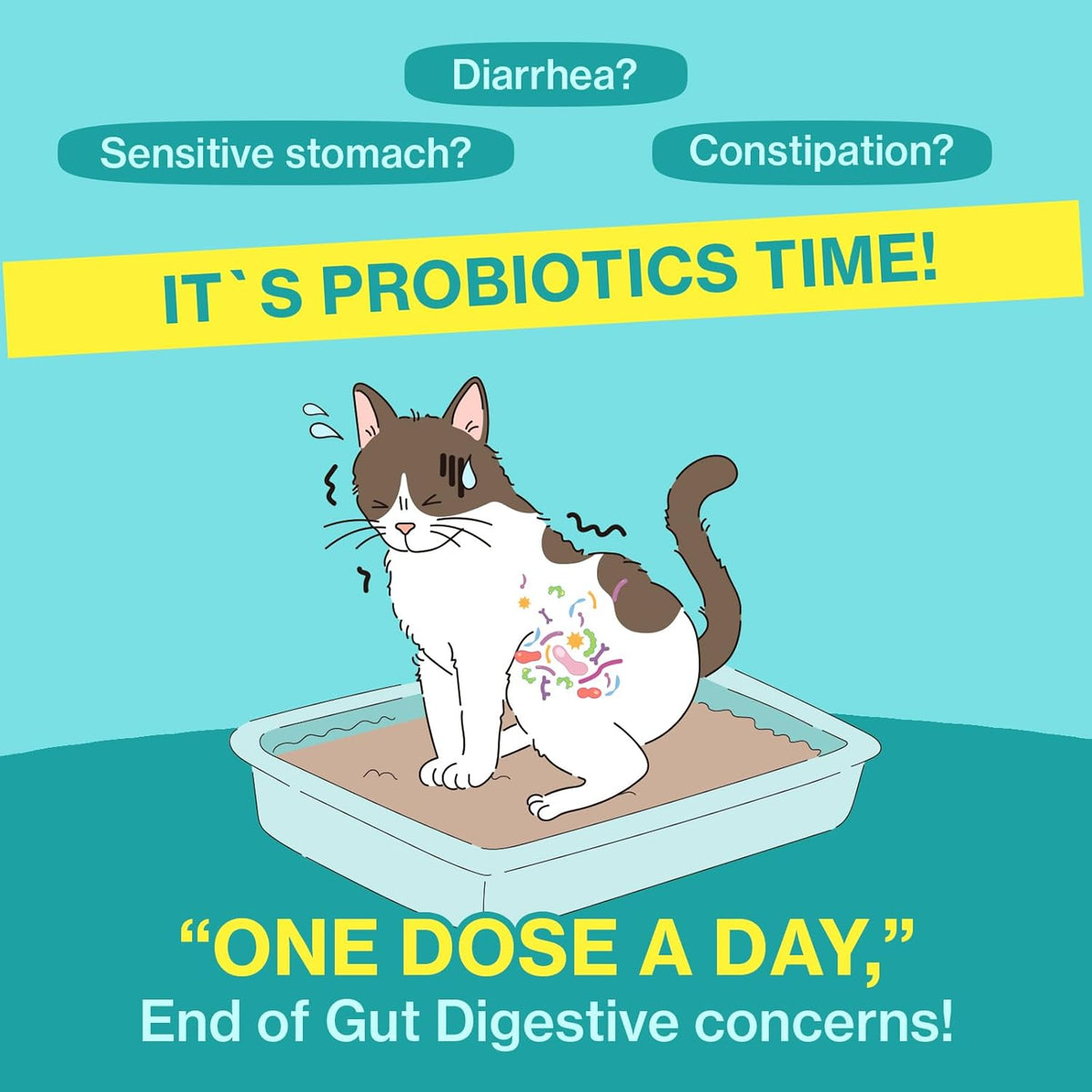 Dr.by CAT BIOME Cat Probiotics - Digestive & Gut Support for Cats, Diarrhea Relief, Immunity