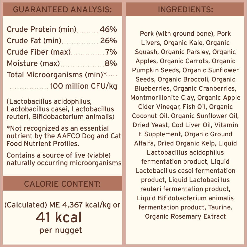 Primal Freeze Dried Raw Dog Food Nuggets, Pork, Complete & Balanced Meal, Also Use as Topper or