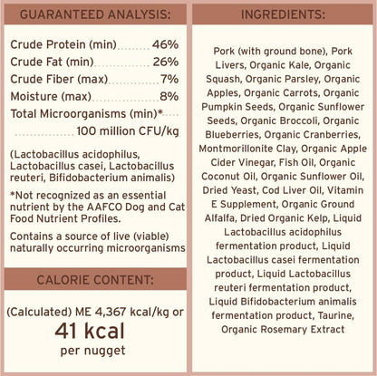 Primal Freeze Dried Raw Dog Food Nuggets, Pork, Complete & Balanced Meal, Also Use as Topper or