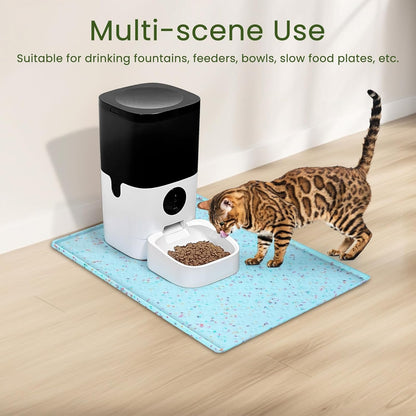 Ptlom Dog Food Mat Anti-Slip Dog Bowl Mats for Food and Water, Waterproof Pet Placemat Prevents