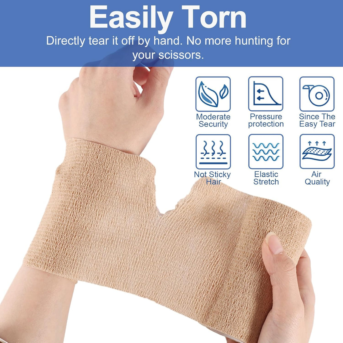 LDIWEE 24 Pack 4 Inch Self Adhesive Bandage Wrap - 5 Yard Cohesive Athletic Tape for First Aid