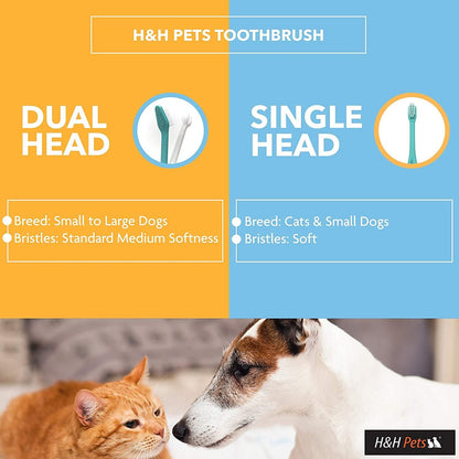 H&H Pets Toothbrush for Small Dogs & Cats - Soft and Extra Small Toothbrush Designed for Cats