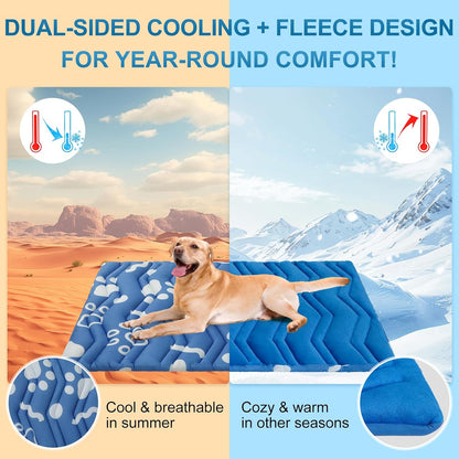 BEAUTYZOO Dog Cooling Mat- Upgraded Thicken Cooling Mat for Large Dogs Reversible(Cool & Warm) Pet