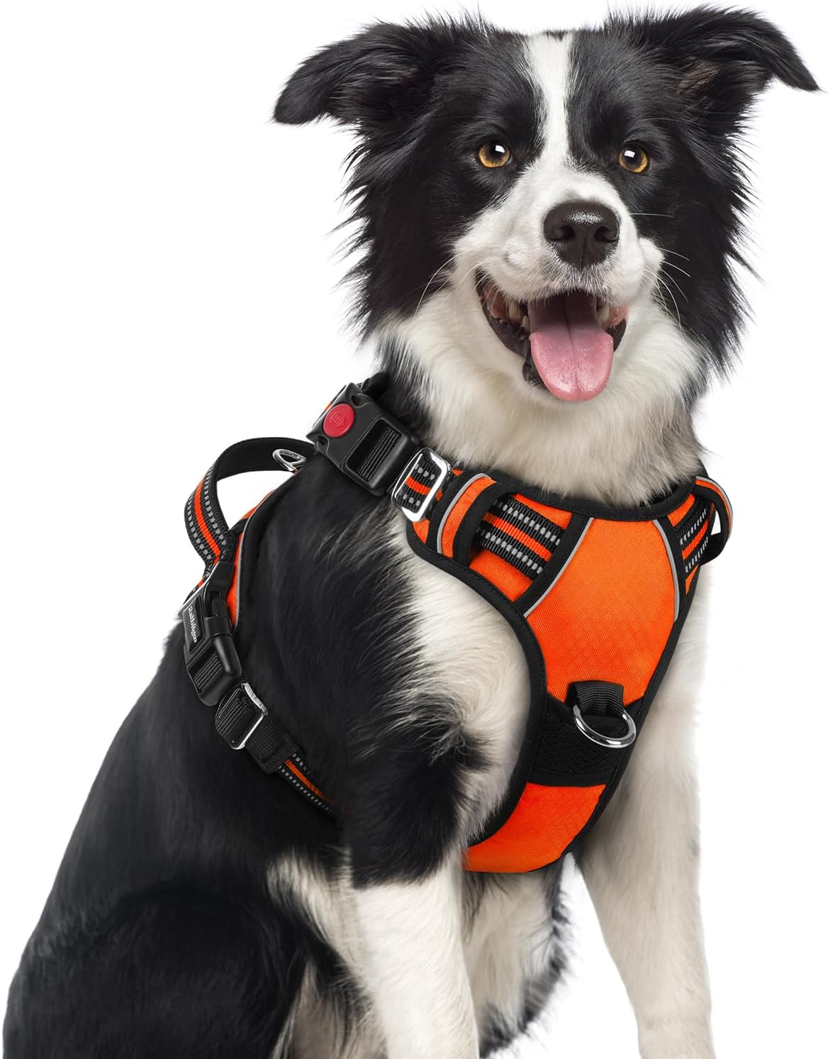 rabbitgoo Dog Harness Medium Sized, No Pull Dog Vest with 3 Buckles, Adjustable Soft Padded Pet