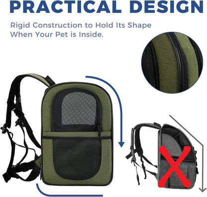 Apollo Walker Dog & Cat Carrier Backpack for 4-15lb Pets - Ventilated Safe Design with Padded Back